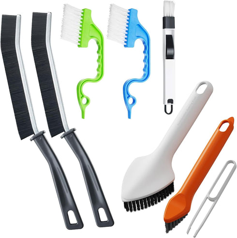 Crevice Cleaning Brush, Hard Bristle 3 in 1 Multifunctional Cleaning Brushes for Small Spaces