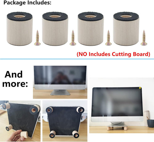 Non Slip Feet for Cutting Board, Self Adhesive Wooden Foot, Feet for Cutting Board Appliance