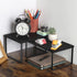CADUKE Set of 4 Stackable Kitchen Counter Shelves, Expandable Wood Shelf Organizers for Pantry, Industrial Black