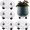 4 Packs 10.2 inches Small Clear Plant Caddy Plant Saucers on Wheels