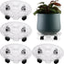 4 Packs 10.2 inches Small Clear Plant Caddy Plant Saucers on Wheels