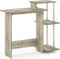 Furinno Efficient Home Laptop Notebook Computer Desk with Square Shelves, Sonoma Oak/White Finish