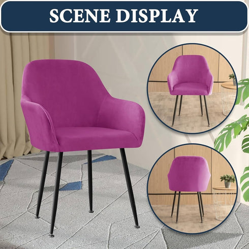 1PC) Velvet Curved Back Dining Room Chair Covers with Arms Stretch Swivel Bar Stool Chair Slipcover with Armrest Accent