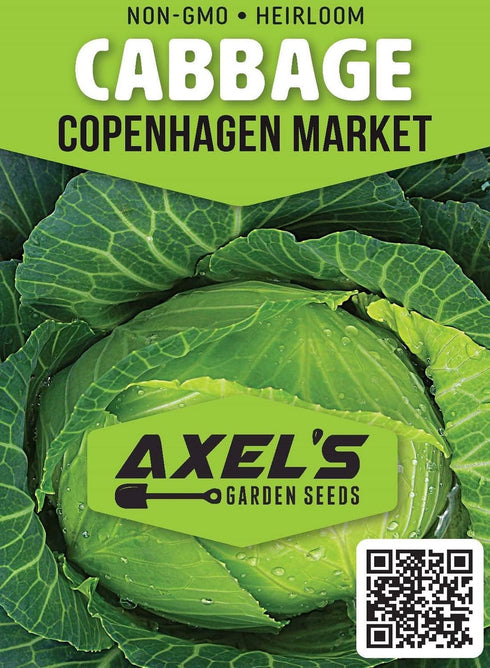 Axel's Garden Seeds Packets 200 Pack (5 Packets) Cabbage Seeds for Planting Non-GMO Heirloom Vegetable Seeds Full