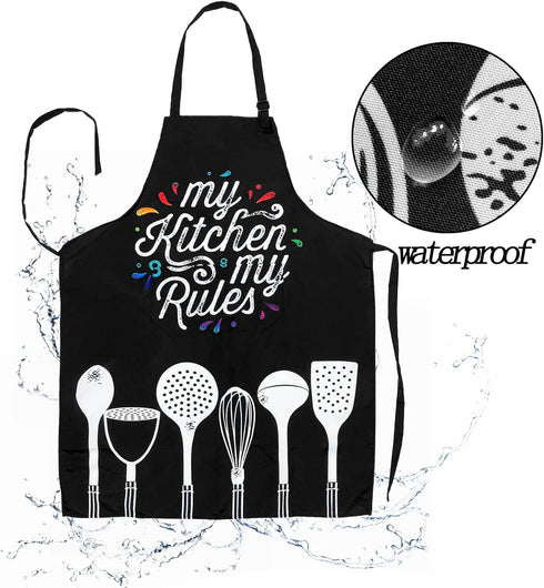 Sosolong Adjustable Waterproof Bib Apron with 2 Pockets for Cooking, Kitchen Aprons for Men and Women, Adult Gifts