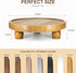 EOSAHR Farmhouse Round Wood Riser Wooden Tray Pedestal Stand for Bathroom Decor & Kitchen Sink Decorative Riser Display