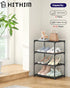 4 Closet HITHIM Tiers Small Shoe Rack,Narrow Stackable Shoe Shelf Organizer,Sturdy Shoe Stand, Non-Woven Fabric Metal