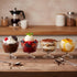 6 Pack Set, 9 oz ZOOFOX Glass Ice Cream Bowl Footed Fruit Parfait Cups, Embossed Design Glass Dessert Bowls for Sundae