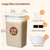 Set 2(9.5L/10Qt), Sets ComSaf Rice Container of Large Airtight Food Storage Containers with Lid and Rice Washer