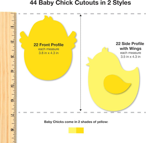 130 2-Sided Pieces Eggs, Baby Chicks & Bunny Punch Out Paper Cutouts for Easter Decorations, US Made Card Stock cutouts