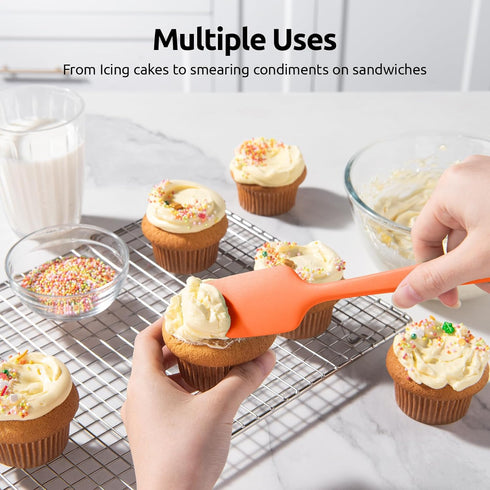 U-Taste Heat Resistant Silicone Spatula - 480ºF Food Grade Kitchen Baking Bowl Scraper - 4 Pcs Colorful
