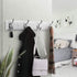 Coat Rack Wall Mounted White, 17" Wooden Modern Coat Hanger with 4 Hooks, Heavy Duty Zinc Alloy Wall Hook Rack