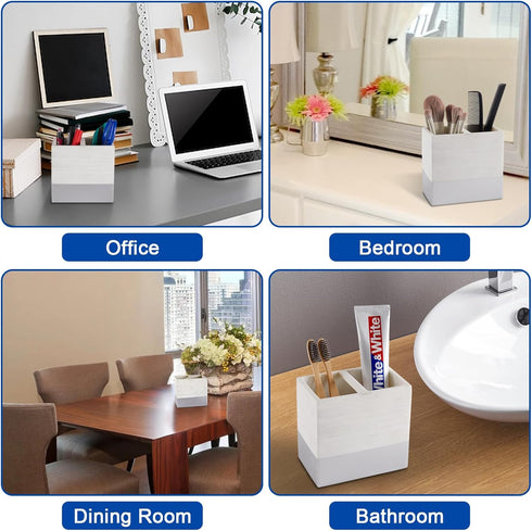 Toothbrush and Toothpaste Holder, Anti-Slip Bathroom Countertop Organizer, Electric Vanity Caddy for Family Storage
