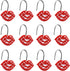 Mothers Day Love Shower Curtain Hooks Set, Red White Decorative Funny Gifts, Rustproof Metal Hooks, 12Pcs