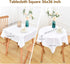 36x36 Inch, 20-28 Inch, NEWISHER White Square Tablecloth Heavy Duty Polyester Fabric Table Cloth for Tables Washable