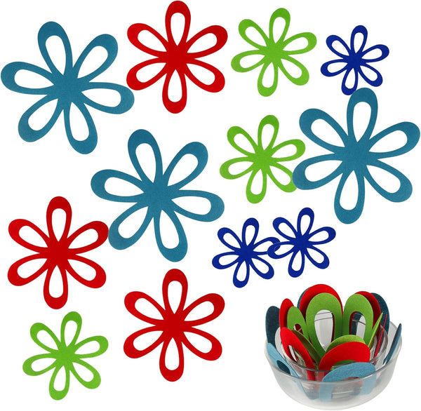 BYKITCHEN Felt Pan Separators, Set of 20 & 4 Sizes, Flower Glass Bowl Dish Protectors for Stacking Cookware