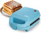 Tasty Mini Nonstick Waffle Maker - Perfect for Individual Waffles, Hash Browns, and Brownies, 600W, Blue