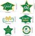 Green and Gold Graduation Decorations Set (24 Pieces) - Class of 2025 Table Decor, Congrats Grad Party Supplies