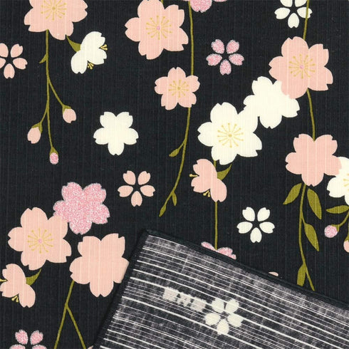 HAMAMONYO Furoshiki (20 in.) 'Weeping Cherry at Night'