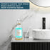 BTIFU Countertop 14oz/410ml Glass Mouthwash Dispenser for Bathroom Refillable Mouthwash Bottle with Stainless Steel