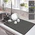 Drying Mat for Kitchen Countertops, Coffee Mat with Rubber Backing, Absorbent Dish Drying Mat (Dark Gray, 16"x20")