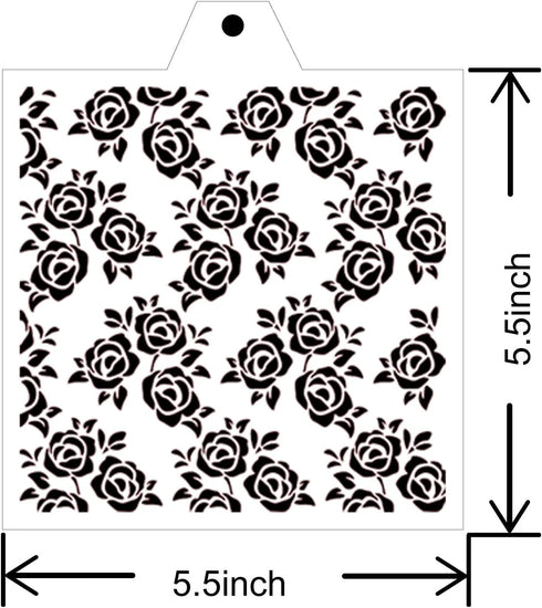 16 Pcs 5.5x5.5in Cookie Stencil Baking Stencils for Royal Icing Cookies, Airbrush Cookies; Sugar Cookie Stencils,Craft Painting Stencil, Stencil Genie Stencils (Flowers)