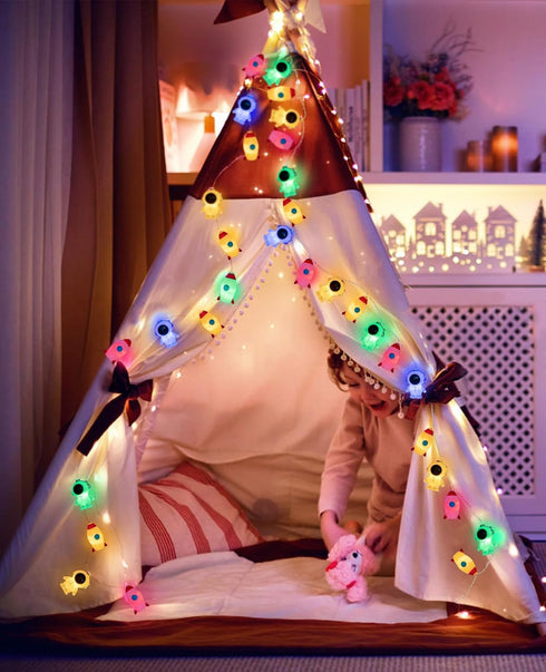 20 AceList LED Space String Lights, Magical Rocket and Astronaut Decor | USB&Battery Powered for Children's/Kids'