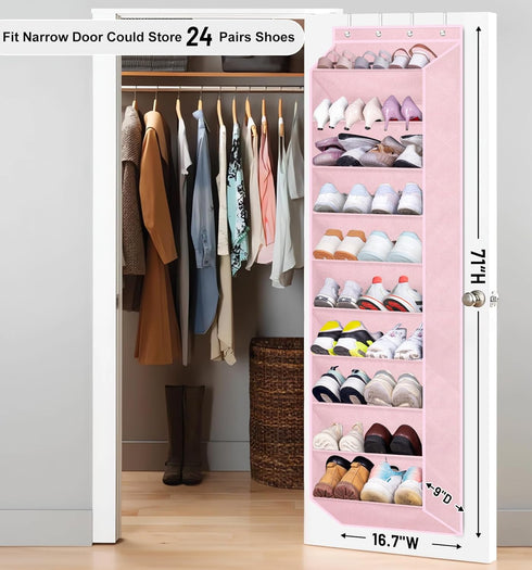 Closet, SLEEPING LAMB Over The Door Shoe Organizer for Kids Sneaker Storage for Hanging Shoe Rack for Door with Large