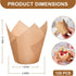 120 Counts Natural Tulip Cupcake Liners for Baking Cups, Food Grade Parchment Paper Muffin Liners Holders, Standard Tulip Cupcake Liners, Greaseproof Cupcake Wrappers for Party, Christmas by Neyimqr