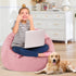 lilanoon 2FT 2' Bean Bag Chair with Ultra Soft Velvet Cover Bean Bag Sofa with Memory Foam Bean Bag Chairs with Large