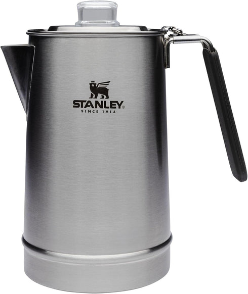 Stanley 1.1QT Coffee Percolator, Stainless Steel Wide Mouth Coffee Press, Large Capacity