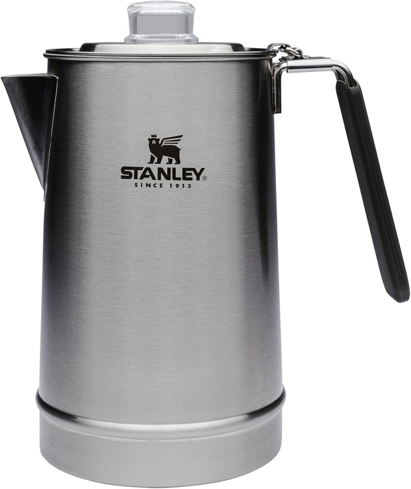 Stanley 1.1QT Coffee Percolator, Stainless Steel Wide Mouth Coffee Press, Large Capacity