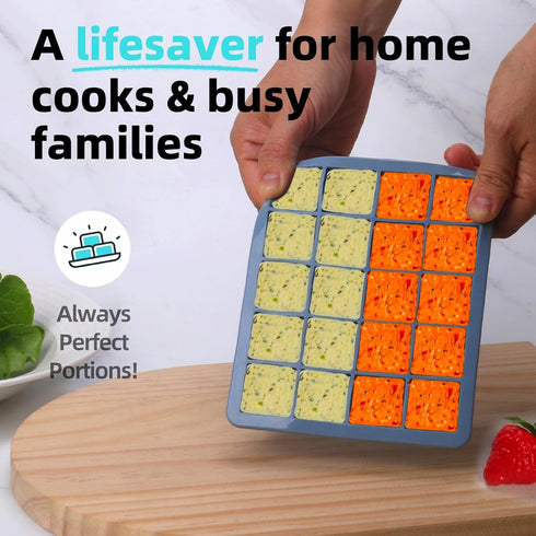 BECOKIT 1 3 Pack) Tbsp Silicone Freezer Molds - Perfect for Storing Garlic, Herbs, Ginger, Pesto, Tomato Paste, Lemon