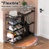 CSXGBAB 5-Tier Closet, 1618 Shoe Rack Organizer, Large Shoe Stand with Wheels Easy to Mobile Tall Shoe Storage Shelf