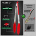 Walfos Silicone Tongs for Cooking, Heat Resistant Kitchen Tongs for Salad, Grilling, Stainless Steel and BPA Free