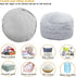 20x20x12 Inches Asuprui Fur Ottoman Stool Unstuffed Footstool Cover Floor Pouf Foot Rest No Filler Round Poof Seat