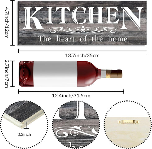 Rustic Grey Wooden Kitchen Wall Sign - Heart of Home Decor