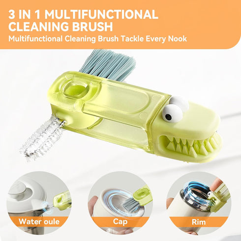 3 in 1 Cup Lid Gap Cleaning Brush Set, Multifunctional Silicone Bottle Cleaner, Home Kitchen Crevice Tools (3Pcs)