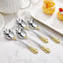 KEAWELL 4-Piece 6" Tea Spoons Set, Vintage 18/10 Stainless Steel Coffee Espresso Demitasse Spoons with Gold Accent