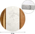 Okllen 12" Marble Cheese Board and Acacia Wood Serving Board, Handcrafted Round Marble Tray Cutting Board for Cheese, Charcuterie, Meat, Fruit