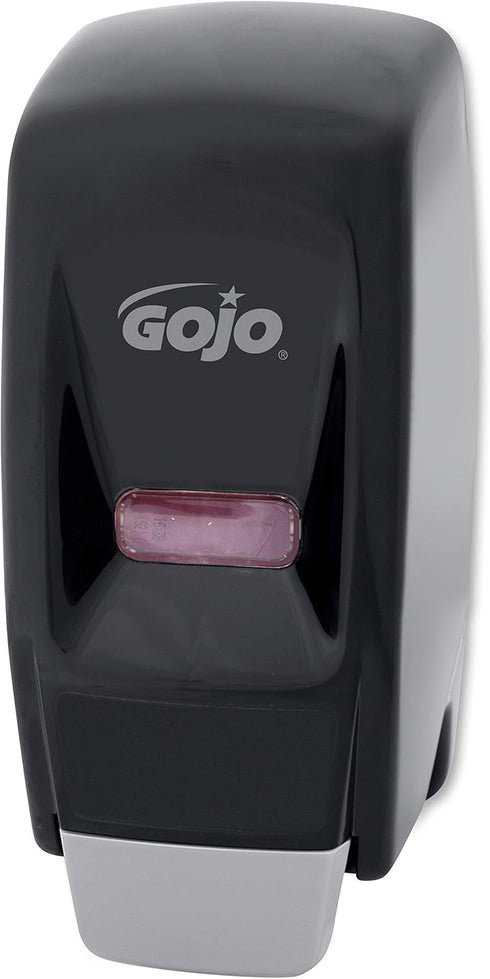 GOJO 800 800 mL (Pack 1) 9033-12 Series Bag-in-Box Push-Style Lotion Soap Dispenser, Black, for Lotion Soap Refills