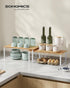 SONGMICS Cabinet Organizer Shelf, Set of 4 Kitchen Storage, Spice Rack, Stackable, Expandable, Metal and Engineered Wood