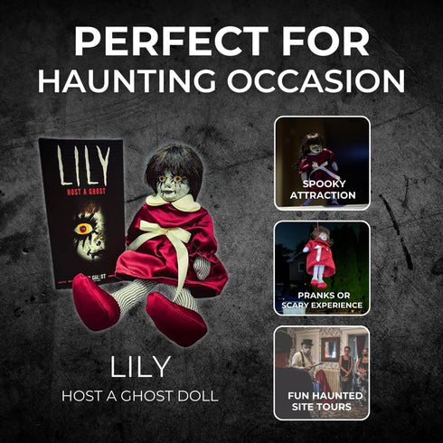 13" Lily: Host a Ghost Creepy Haunted Doll for Protection from Ghosts. Lizzie Borden House Scary Doll for Halloween
