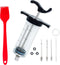 Meat Injector Syringe Turkey Marinade Injector Kit, 1.6-Oz Set with 3 Professional Needles, Silicone Brush, Cleaning