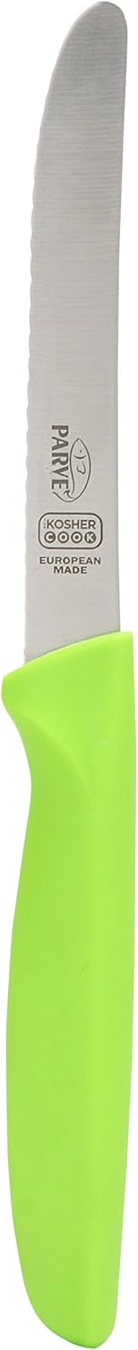 Kitchen Knife 3-Piece Set - 4.5 inches, Steak and Vegetable Knife, Razor Sharp Curved Tip, Color Coded Tools