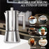 6Cup 10 oz LAOION Stovetop Espresso Maker, Moka Pot, Stainless Steel Cuban and Italian Coffee Maker for Cafetera