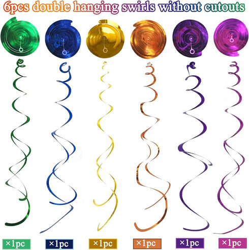 30 pcs 90s Party Decorations Hanging Swirls for Back to 1990's Theme Birthday Party Decor Supplies