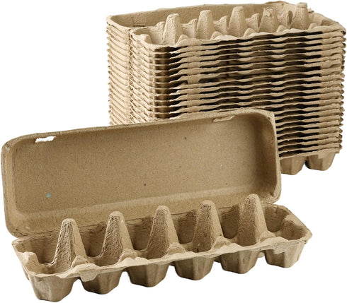 Oqtasy Pulp Egg Cartons Bulk - 50Pack 12 Count Recycled Paper Egg Crates