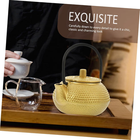 cast iron teapot tea set whistling kettle stovetop whistling tea pot tea pots dollhouse decoration accessories housewarming teapot figurine mini iron kettle pottery handle