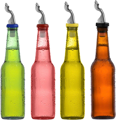 Wine Stoppers - 4 Pack Food-safe Silicone Bottle Stoppers, Reusable Corks with Airtight Seal